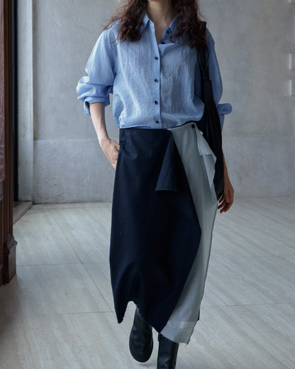 イレギュラーラップロングスカート 10185