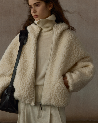 フーディーボアオーバージャケット 10326