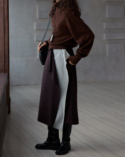 イレギュラーラップロングスカート 10184