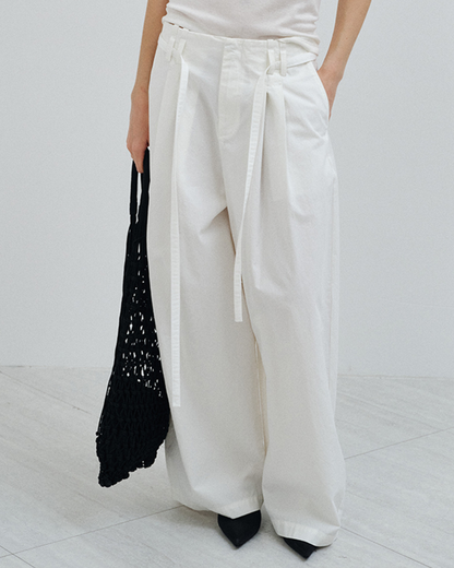 フィックスポイントタイウエストワイドパンツ 10583