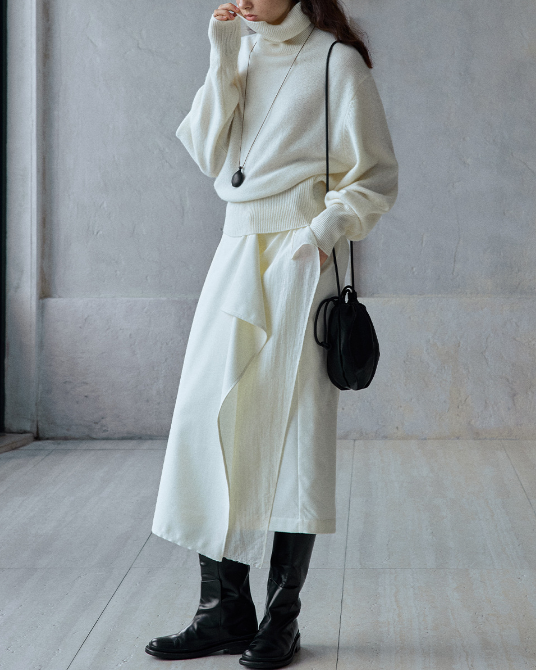 ハイカラーニットプルオーバー 10195