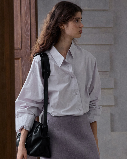 スタンダードカラーオーバーサイズウオッシュドシャツ 10327