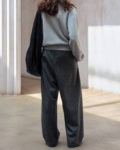 ヘリンボーンストレートカジュアルパンツ 10187