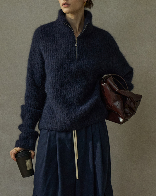 ハイカラーハーフジッププルオーバー 10266