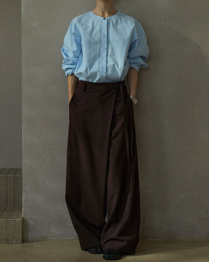 ノーカラーオーバーシャツ 10208