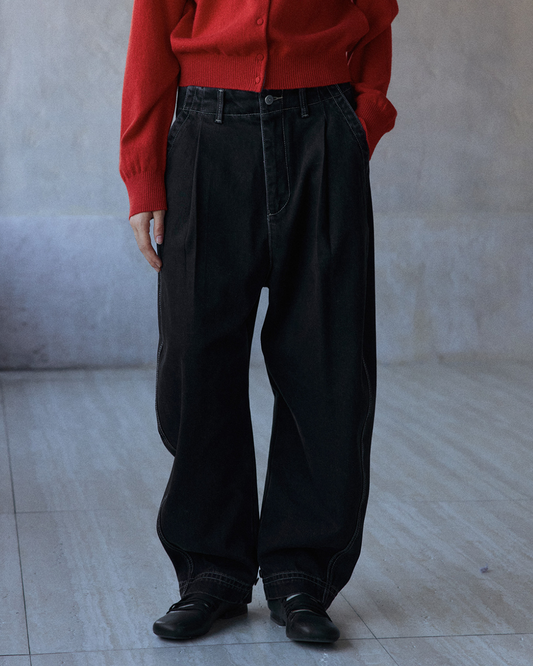 タックカーブデニムパンツ 10141