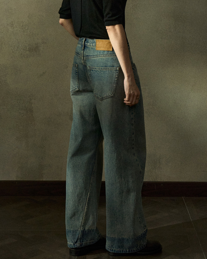 ハイウエストシミターデニムパンツ 10217