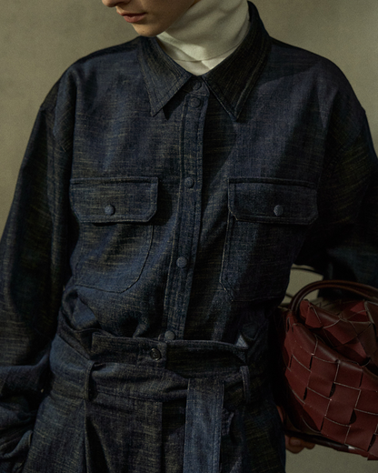 ツーカラーポケットシャツ 10219