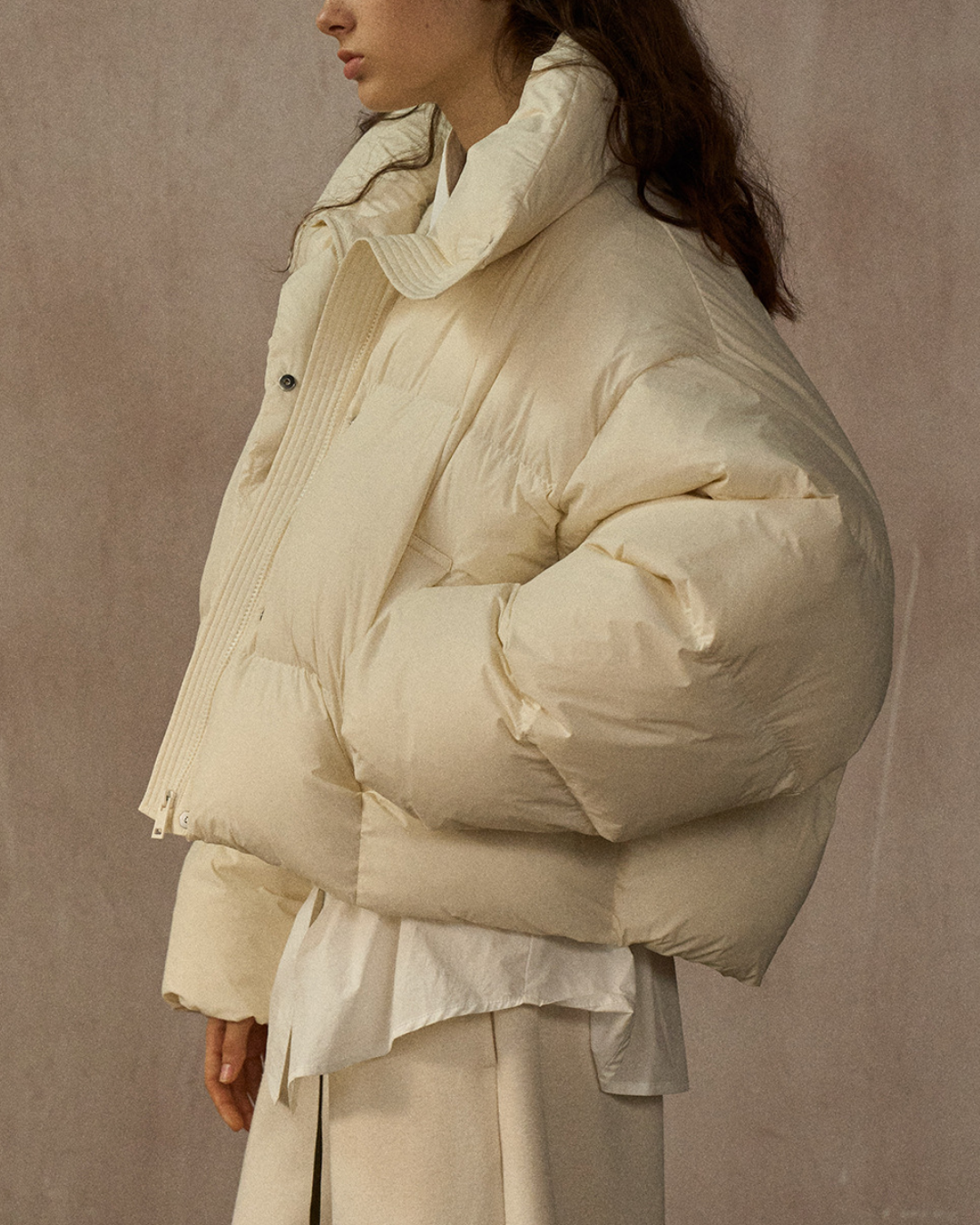 スタンドカラーショートダウンコート 10273