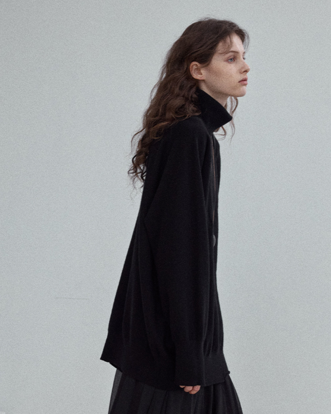 タートルネックロングニットプルオーバー 10149