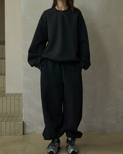 ラウンドネックドロップショルダースウェットプルオーバー 10223