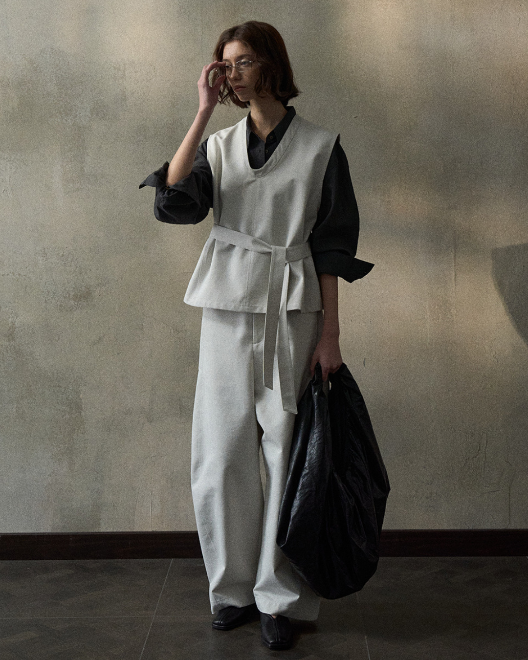 デニムライクストラップVネックベスト 10347