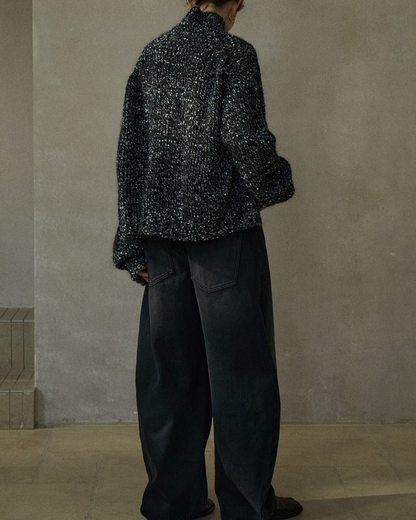 Vネックミディニットカーディガン 10216