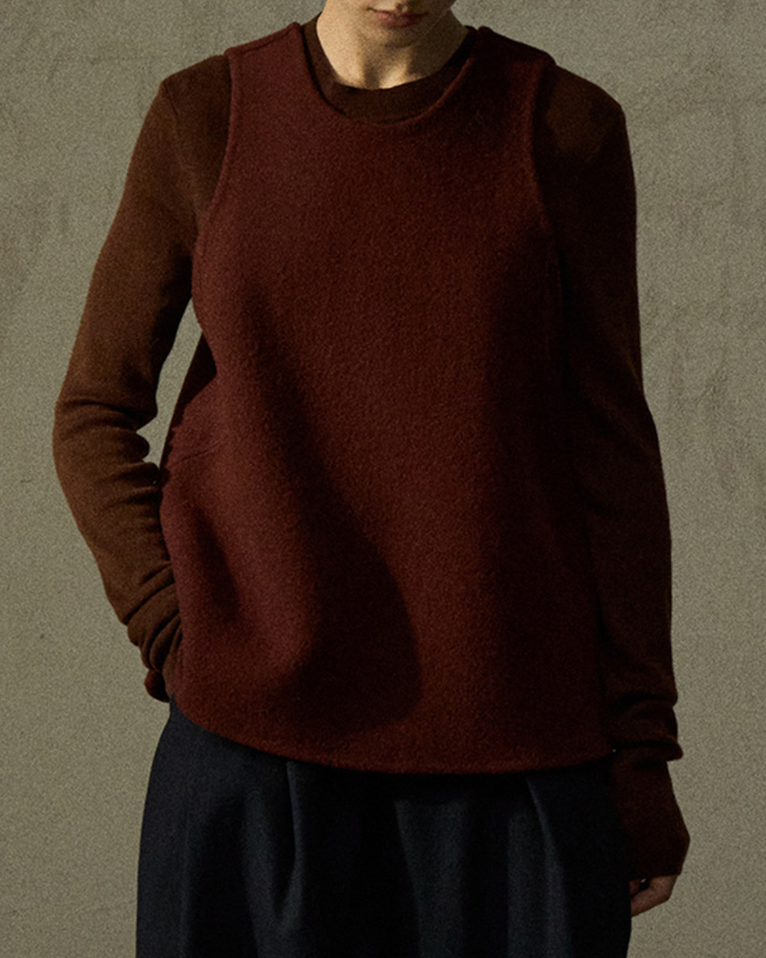 ラウンドネックニットフレアベスト 10286