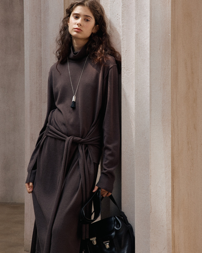 タートルネックニットロングワンピース 10154