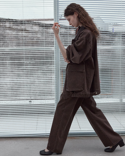 レトロウォッシュデニムルーズジャケット 10125