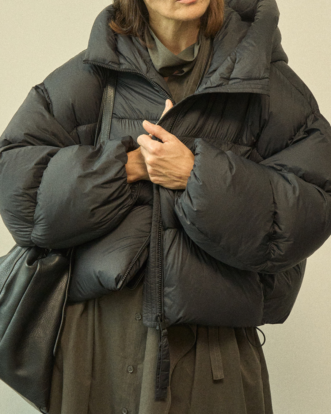 フーディーショートソフトダウンコート 10235