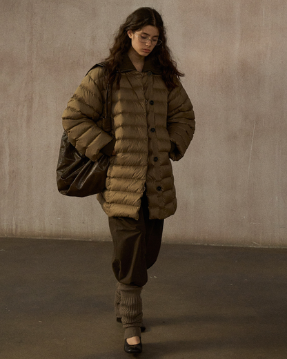 キルティングダウンミディコート 10252