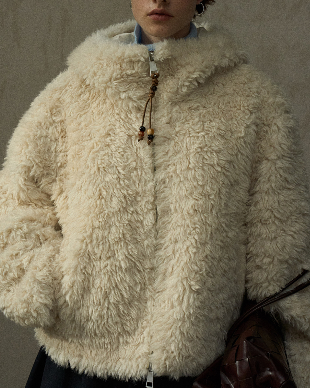 フーディージッパーボアショートコート 10293