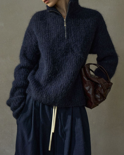 ハーフジッパーニットプルオーバー 10225