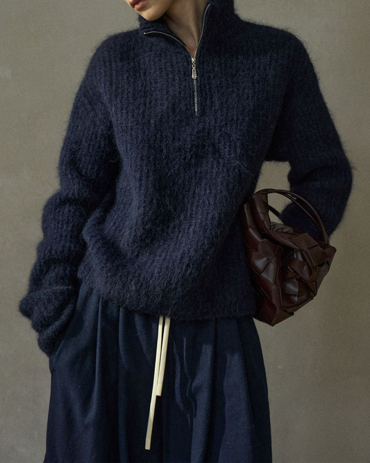 ハーフジッパーニットプルオーバー 10225