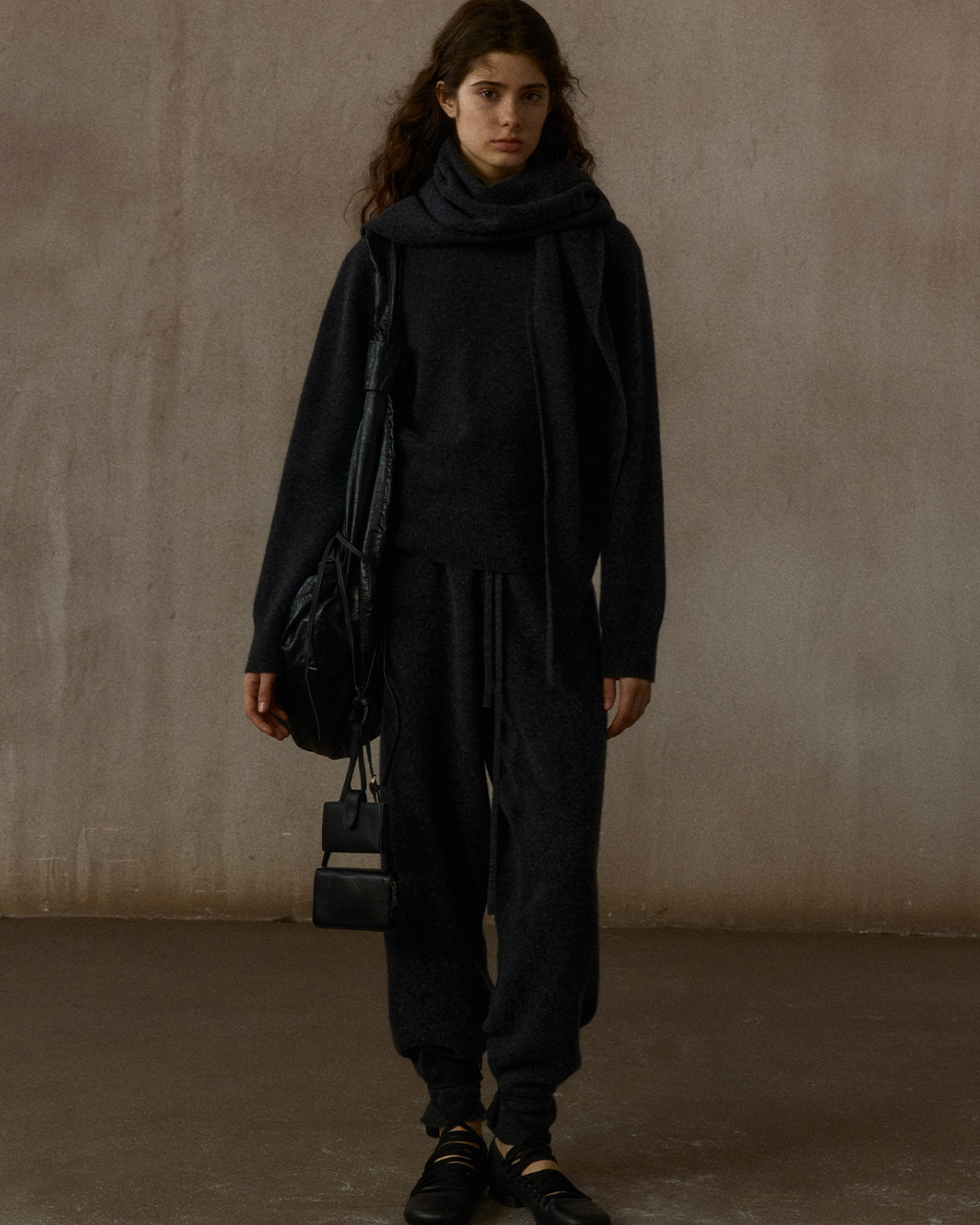 クロップドウエストゴムカジュアルパンツ 10312