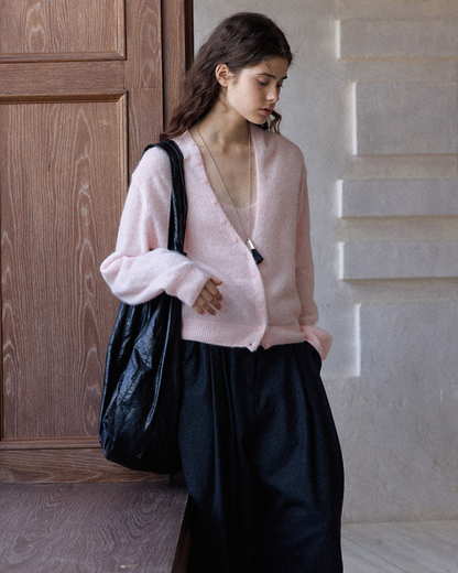 Vネックニットカーディガン 10169