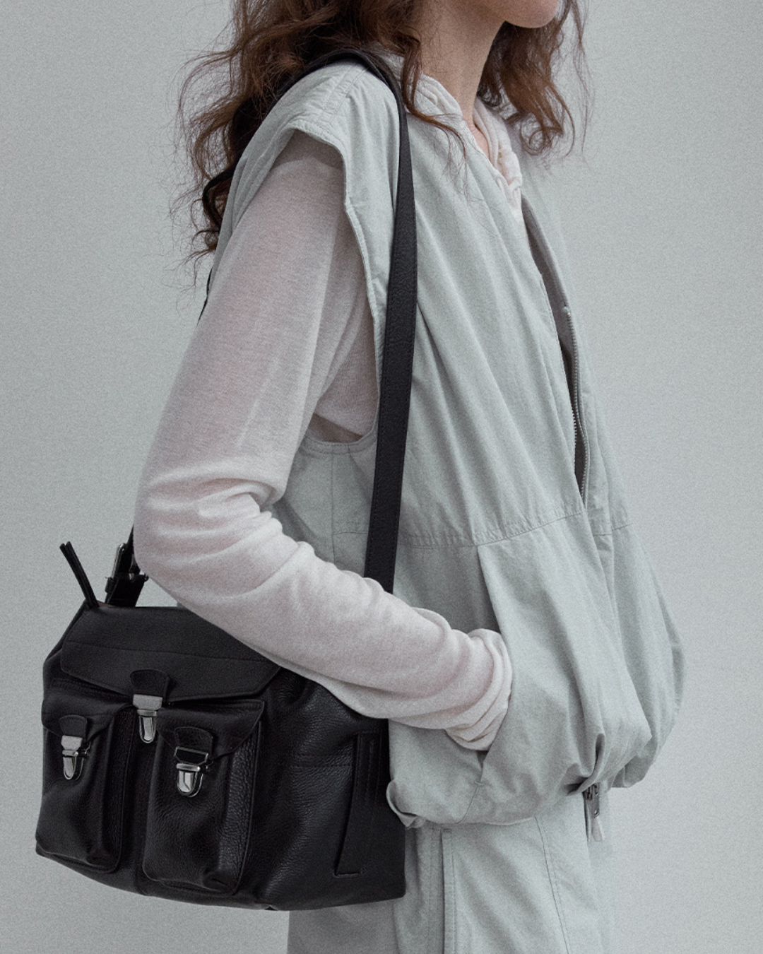 レイヤードジッパーベスト 10182