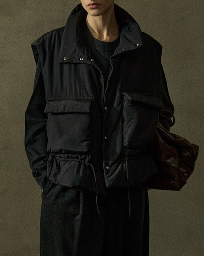 スタンドカラーキルティングベスト 10201