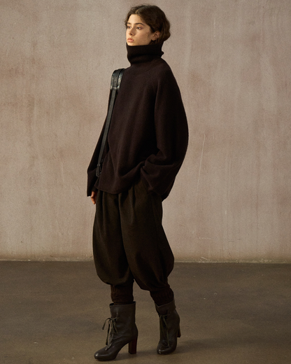 ハイカラーロングスリーブニットプルオーバー 10247