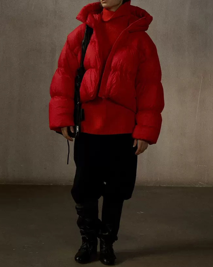 フーディーショートソフトダウンコート 10235