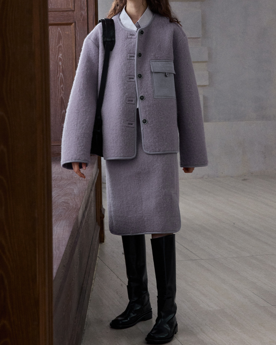 ハイウエストサイドスリットストレートスカート 10232