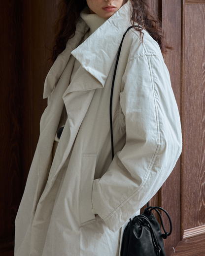 スタンドカラーロングストラップコート 10236