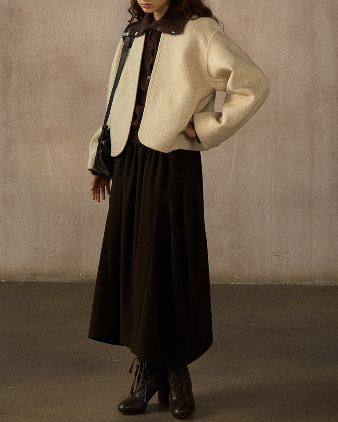 ノーカラーショートジャケット 10245