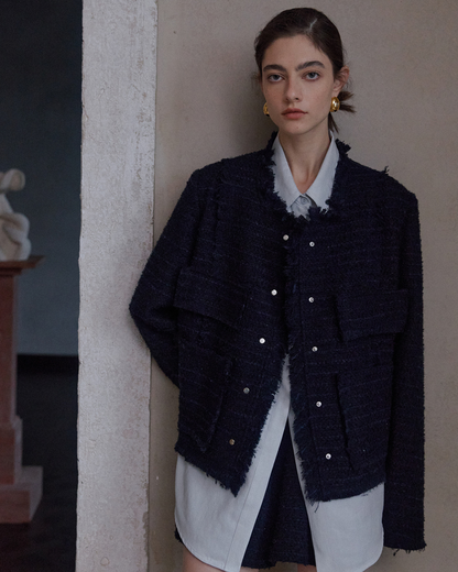 モードフリンジツイードジャケット 10413