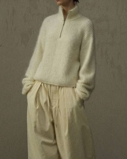 ハーフジッパーニットプルオーバー 10225