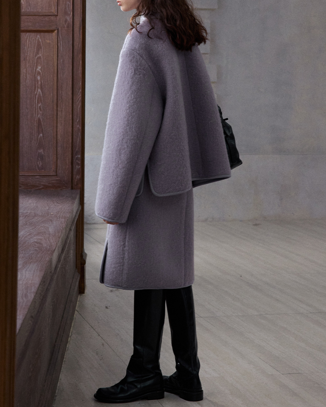 ノーカラーシングルブレストコート 10231