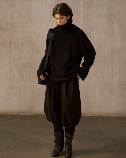 ハイカラーロングスリーブニットプルオーバー 10247