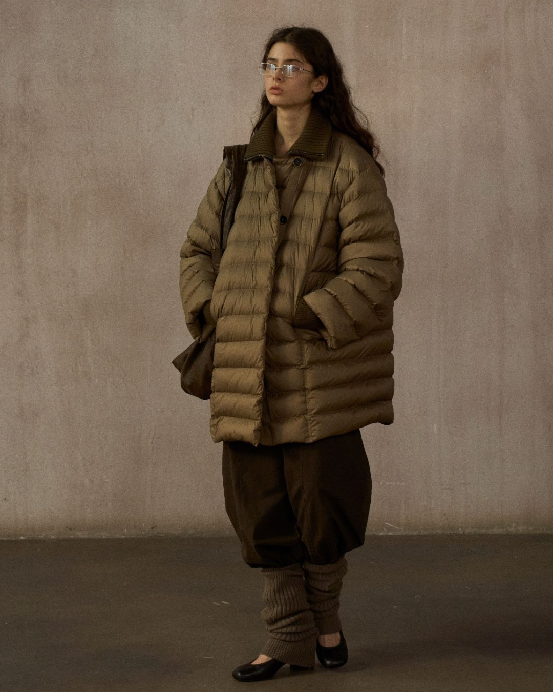 キルティングダウンミディコート 10252