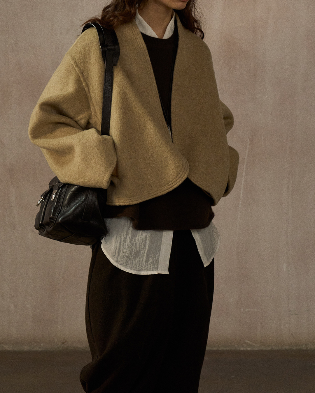 ノーカラーショートジャケット 10245