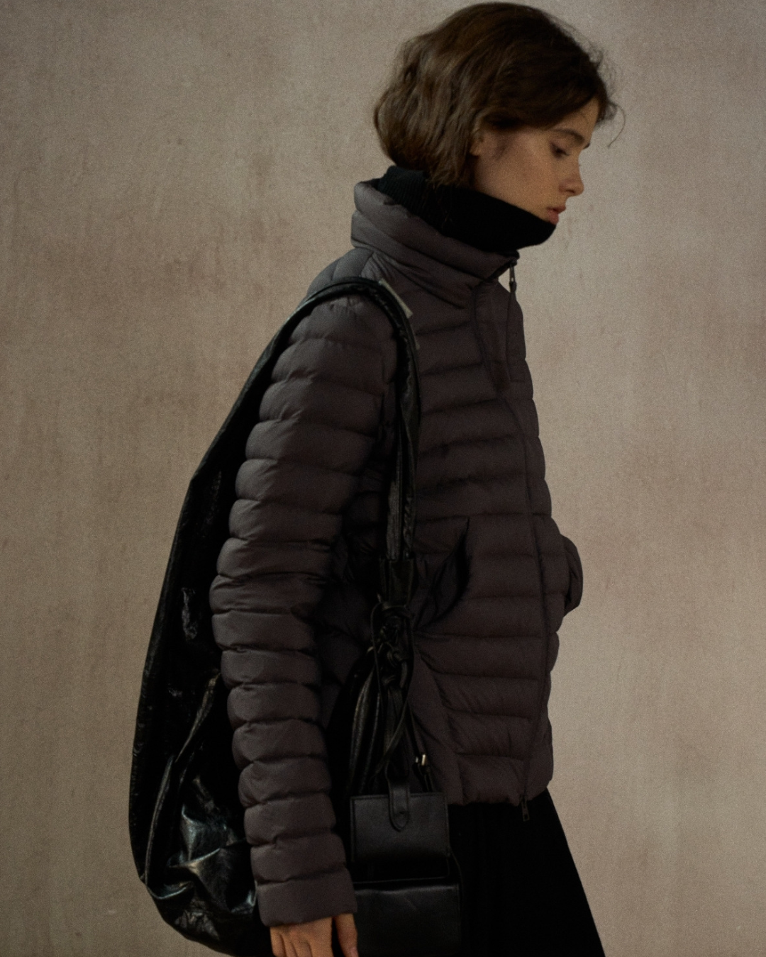 スタンドカラーショートダウンコート 10249