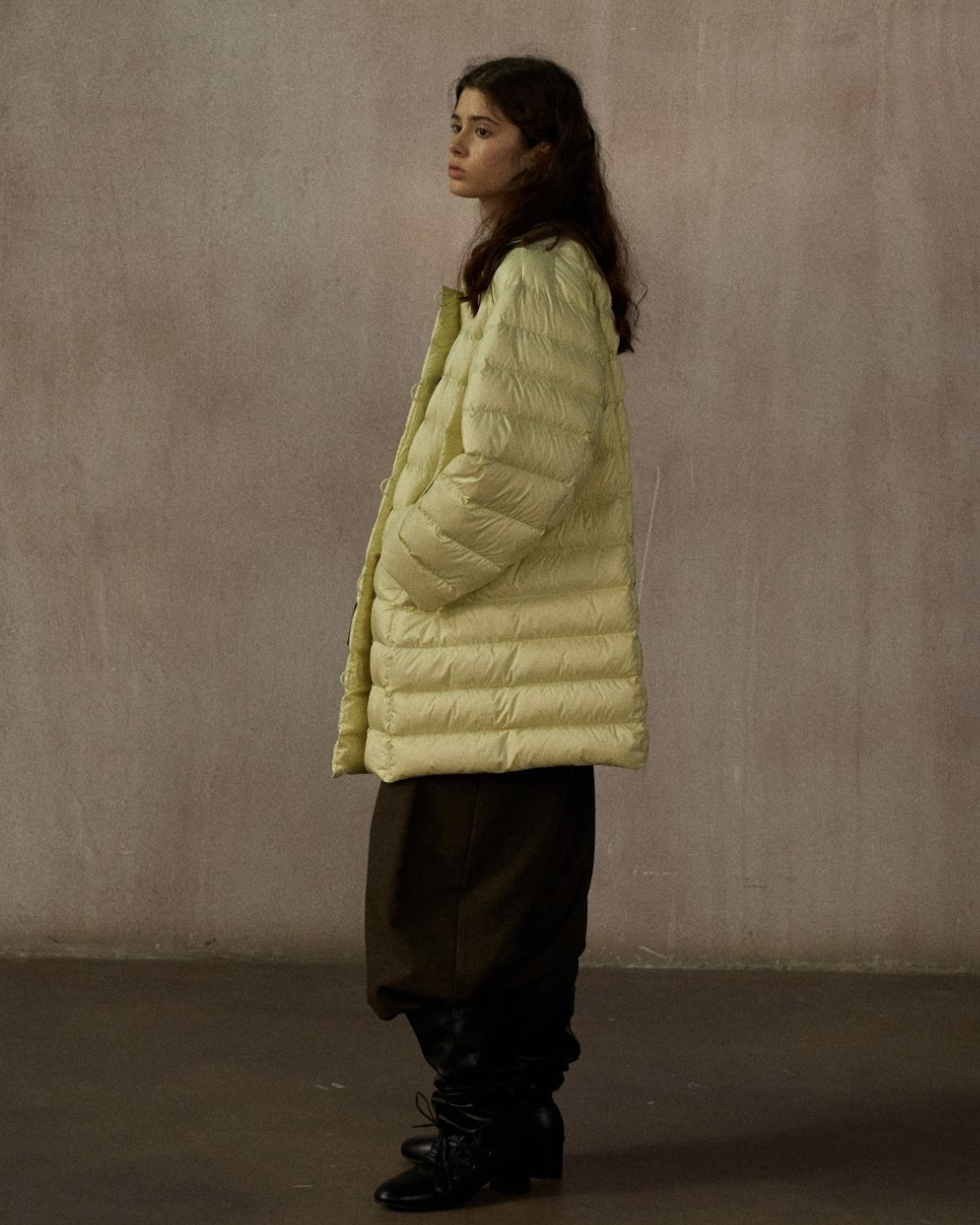 キルティングダウンミディコート 10252