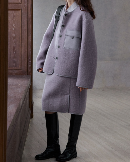 ノーカラーシングルブレストコート 10231