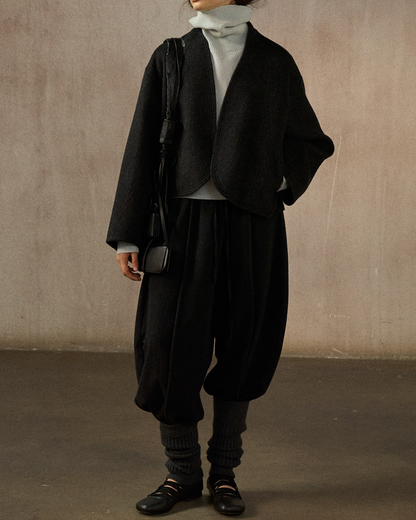 ノーカラーショートジャケット 10245