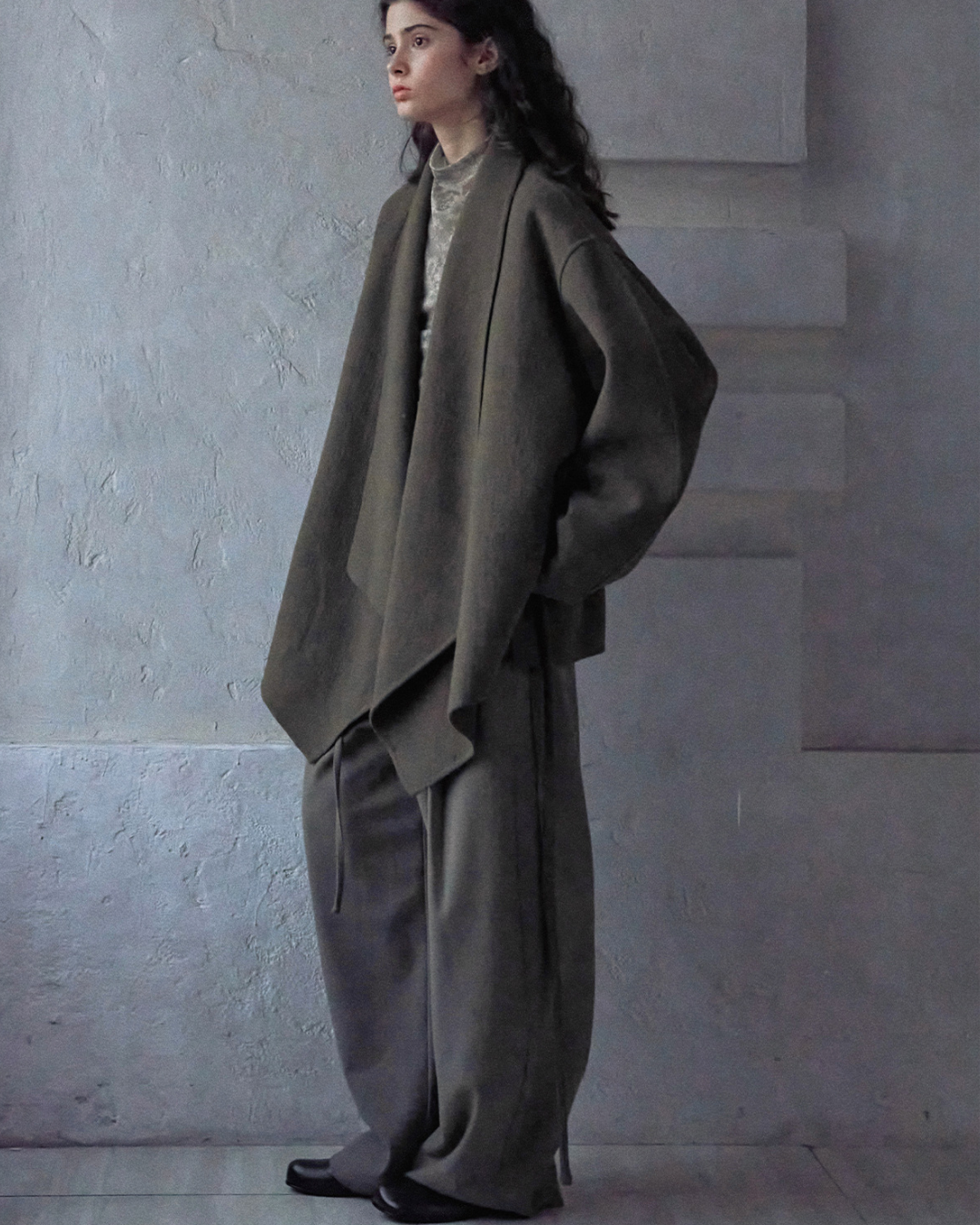 ビッグカラーデザインロングジャケット 10170