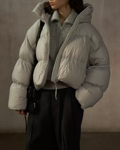 フーディーショートソフトダウンコート 10235