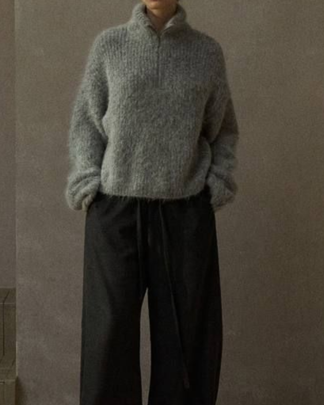 ハーフジッパーニットプルオーバー 10225