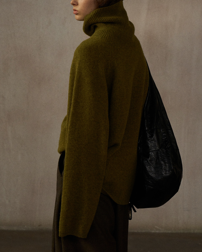 ハイカラーロングスリーブニットプルオーバー 10247