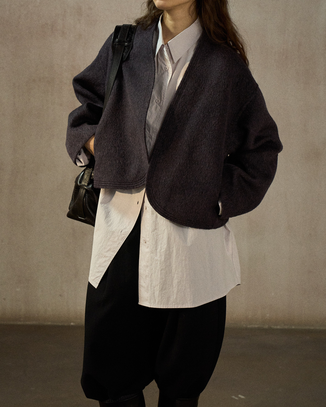 ノーカラーショートジャケット 10245