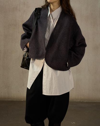 ノーカラーショートジャケット 10245